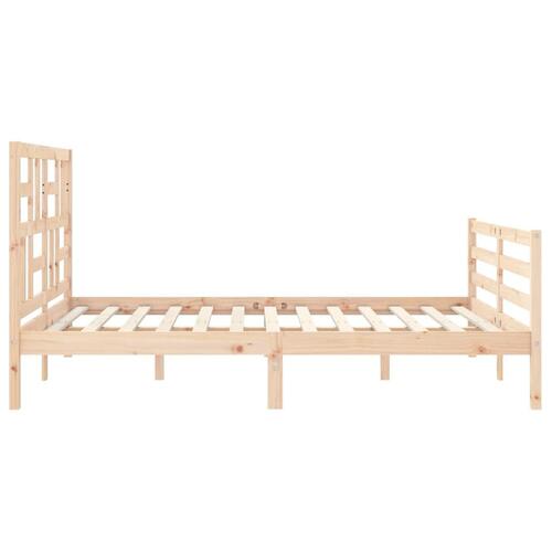 Sengeramme med sengegavl kingsize massivt træ