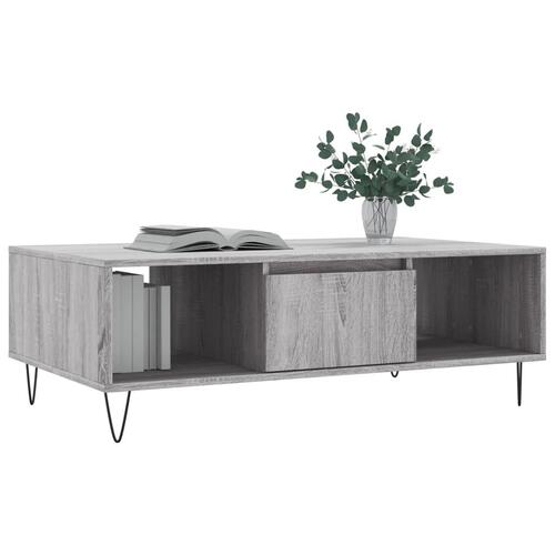 Sofabord 104x60x35 cm konstrueret træ grå sonoma-eg