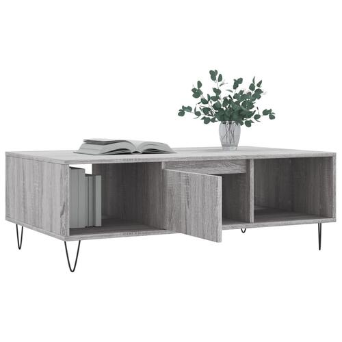 Sofabord 104x60x35 cm konstrueret træ grå sonoma-eg