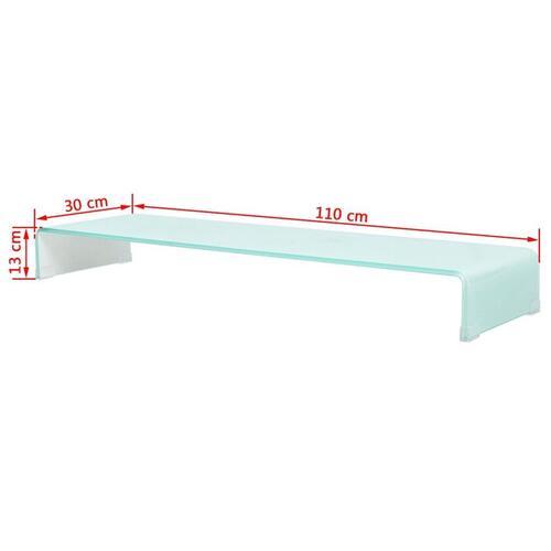 Tv-stativ/skærmforhøjer 110x30x13 cm glas grøn