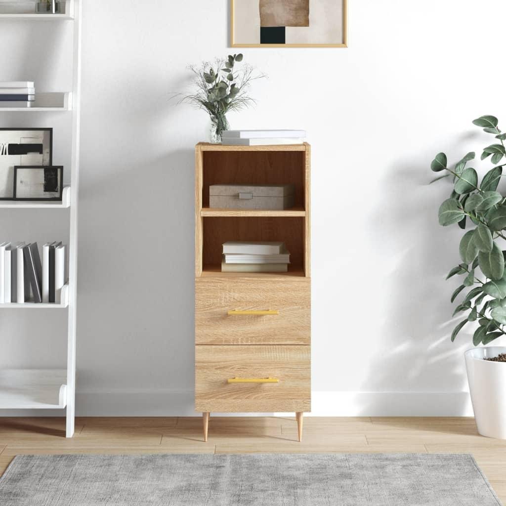 Skænk 34,5x34x90 cm konstrueret træ sonoma-eg