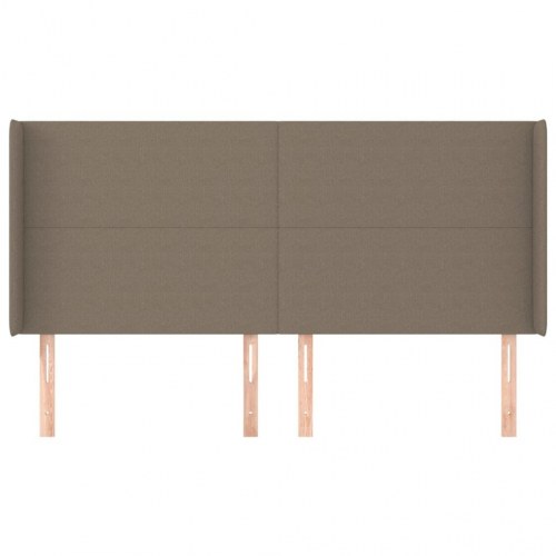 Sengegavl med kanter 163 x 16 x 118/128 cm - gråbrun