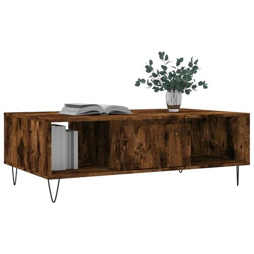 Sofabord 104x60x35 cm konstrueret træ røget egetræsfarve
