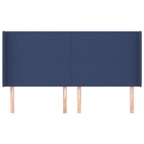 Sengegavl med kanter 163 x 16 x 118/128 cm - blå