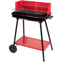 Kulgrill med hjul Aktive Stål Plastik Emaljeret metal 66 x 85 x 44 cm Rød