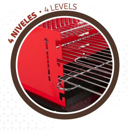 Kulgrill med hjul Aktive Stål Plastik Emaljeret metal 66 x 85 x 44 cm Rød