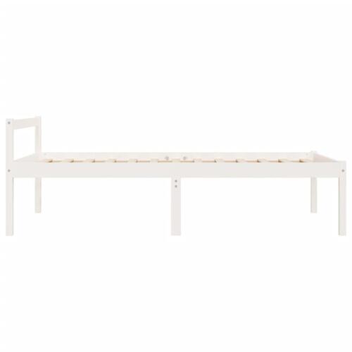 Seniorseng 90x200 cm massivt fyrretræ hvid