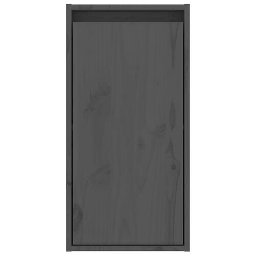 Vægskabe 2 stk. 30x30x60 cm massivt fyrretræ grå