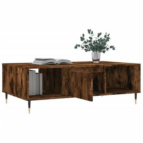 Sofabord 104x60x35 cm konstrueret træ røget egetræsfarve