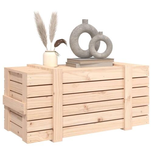 Opbevaringskasse 91x40,5x42 cm massivt fyrretræ