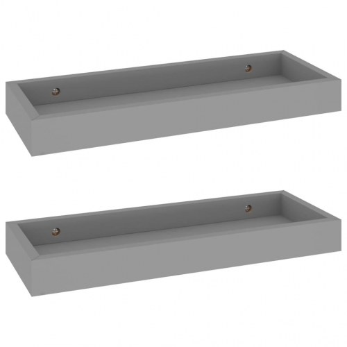 Svævehylder 2 stk. 40x15x4 cm MDF grå