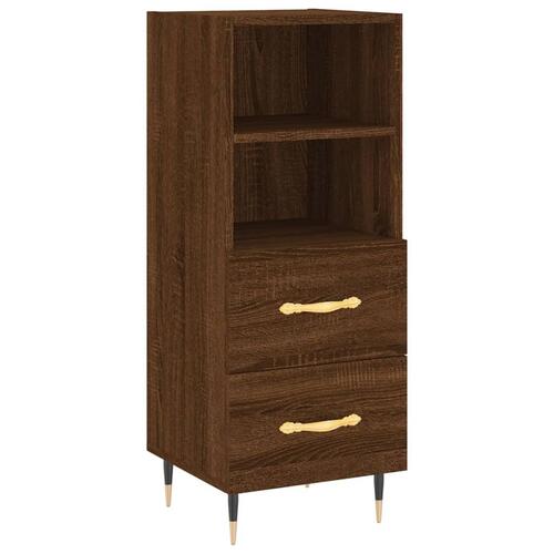 Skænk 34,5x34x90 cm konstrueret træ brun egetræsfarve