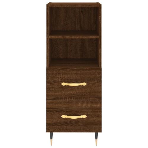 Skænk 34,5x34x90 cm konstrueret træ brun egetræsfarve