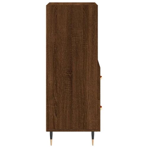 Skænk 34,5x34x90 cm konstrueret træ brun egetræsfarve