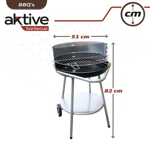 Kulgrill med hjul Aktive Emaljeret metal 51 x 82 x 51 cm Sort