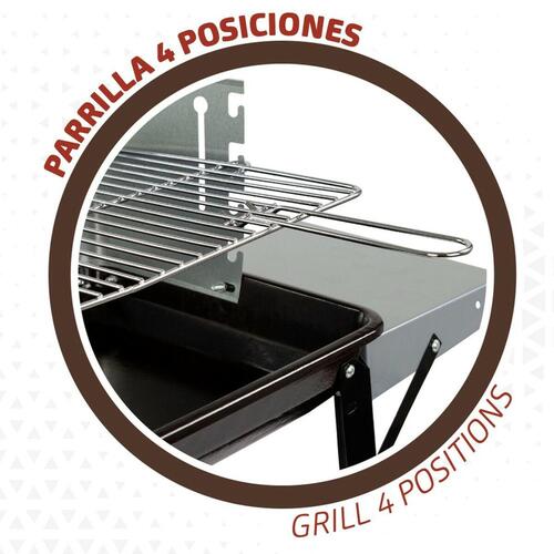 Kulgrill med hjul Aktive Emaljeret metal 90 x 85 x 32 cm Sort