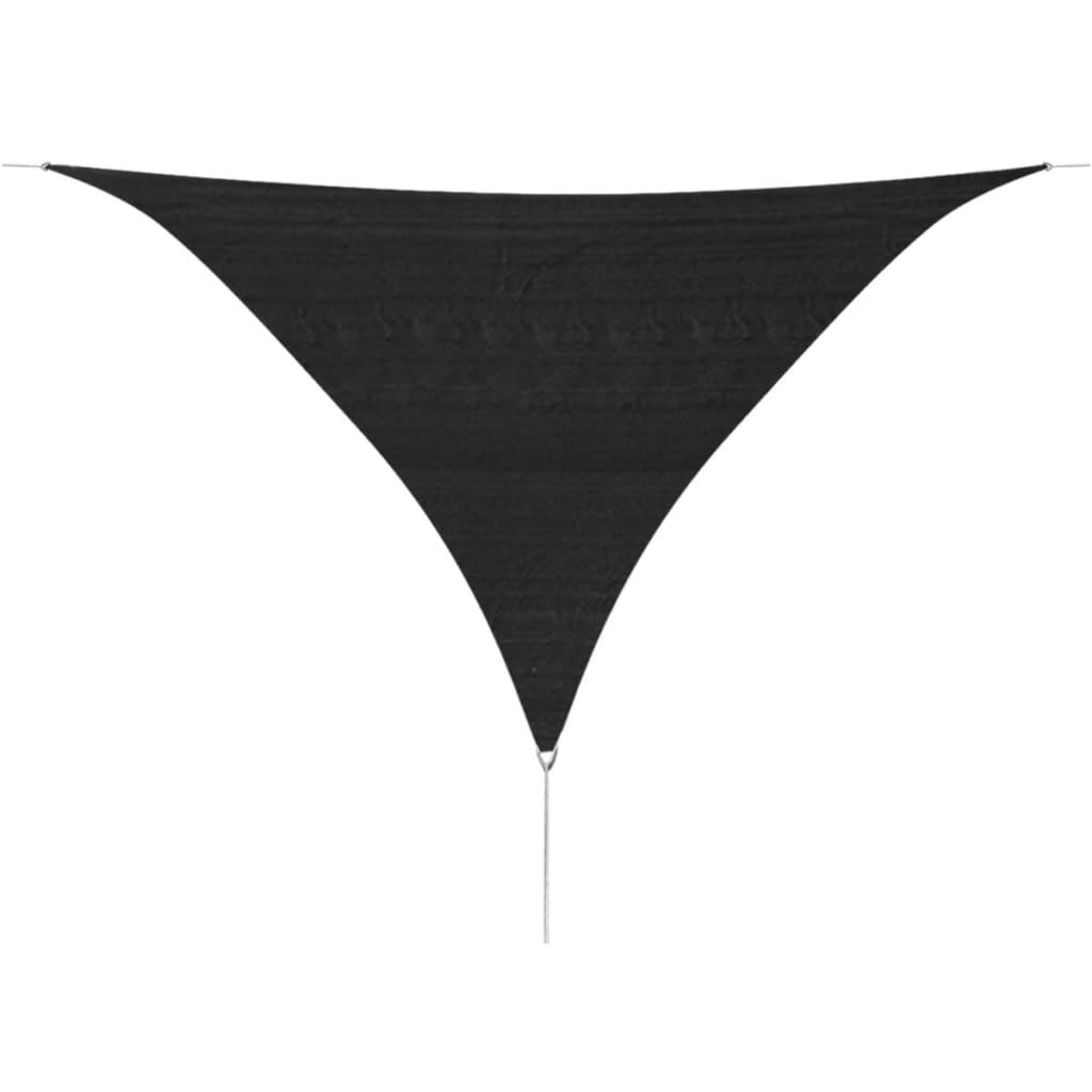 Solsejl HDPE trekantet 3,6 x 3,6 x 3,6 m antracitgrå