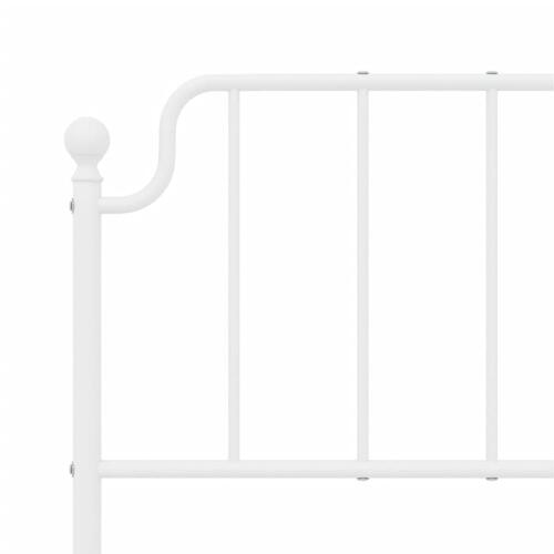 Sengeramme med sengegavl og fodgærde 135x190 cm metal hvid