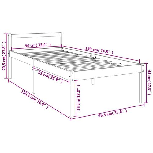 Seniorseng 100x200 cm massivt fyrretræ