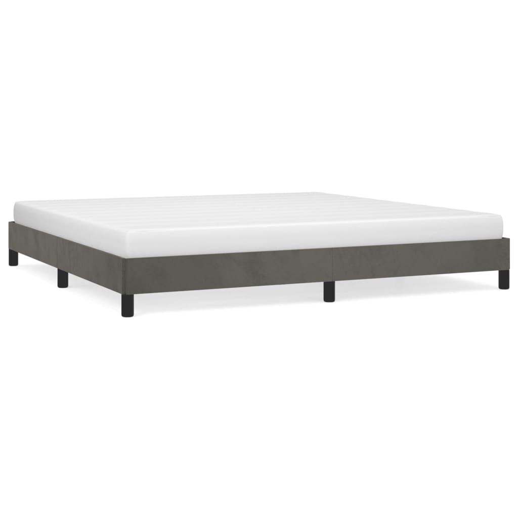 Sengeramme uden madras Mørkegrå 200x200 cm Fløjl