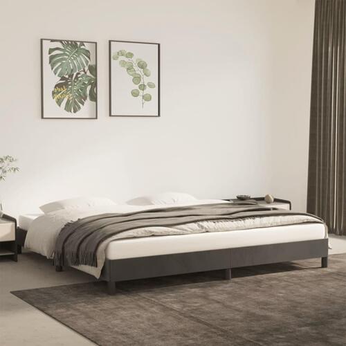Sengeramme uden madras Mørkegrå 200x200 cm Fløjl