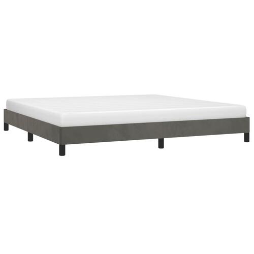 Sengeramme uden madras Mørkegrå 200x200 cm Fløjl