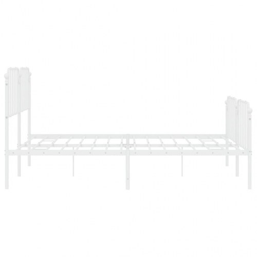 Sengeramme med sengegavl og fodgærde 180x200 cm metal hvid