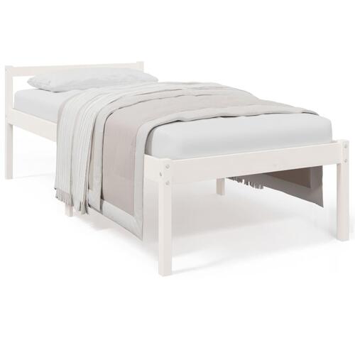 Seniorseng 100x200 cm massivt fyrretræ hvid