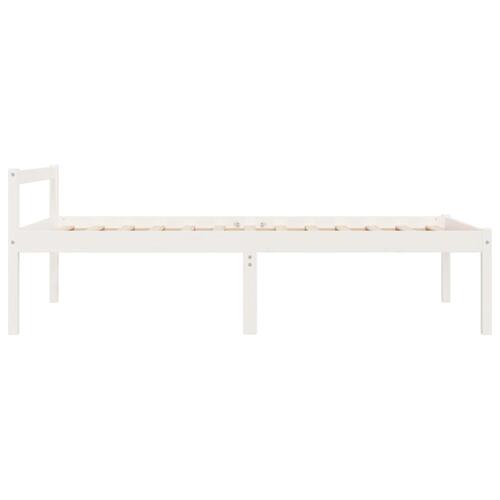 Seniorseng 100x200 cm massivt fyrretræ hvid