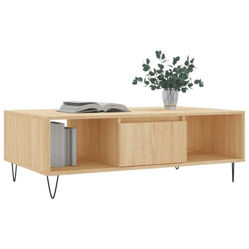 Sofabord 104x60x35 cm konstrueret træ sonoma-eg