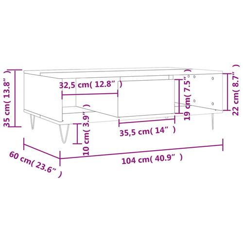 Sofabord 104x60x35 cm konstrueret træ sonoma-eg