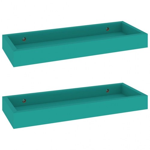 Svævehylder 2 stk. 40x15x4 cm MDF blå