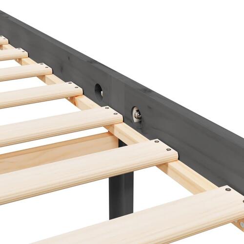 Seniorseng 100x200 cm massivt fyrretræ grå