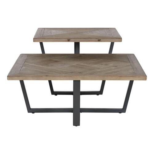 Sofabord Home ESPRIT Sort Natur Metal Gran 118 x 78 x 45 cm