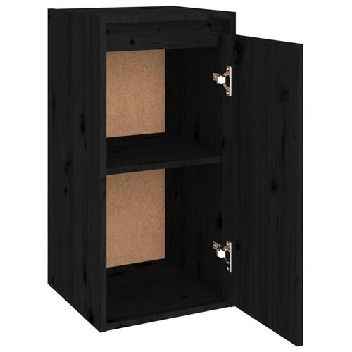 Vægskabe 2 stk. 30x30x60 cm massivt fyrretræ sort