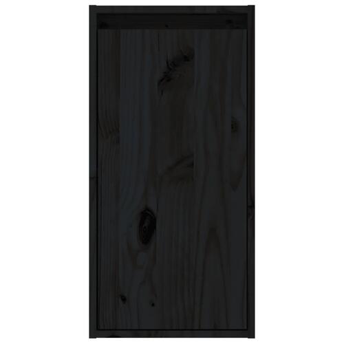 Vægskabe 2 stk. 30x30x60 cm massivt fyrretræ sort