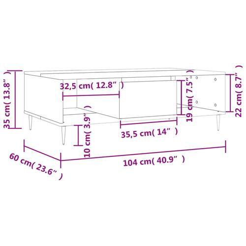 Sofabord 104x60x35 cm konstrueret træ sonoma-eg
