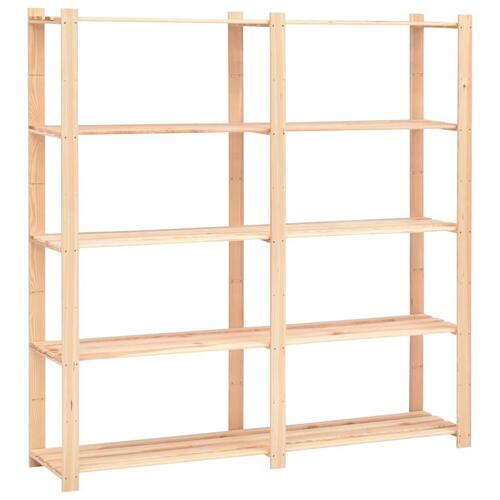 Reoler 3 stk. 5 hylder 170 x 38 x 170 cm massivt fyrretræ 500 kg