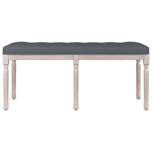Bænk 110x40x49 cm velour mørkegrå