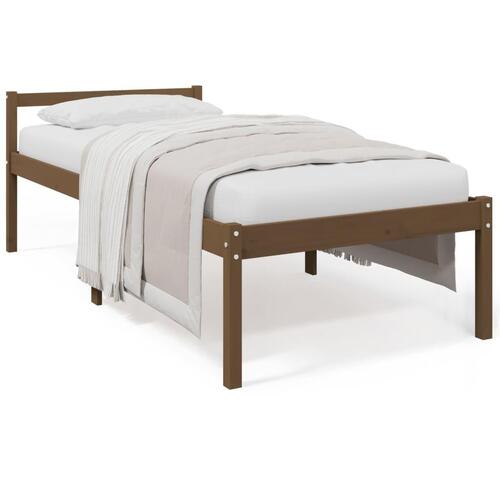 Seniorseng 100x200 cm massivt fyrretræ honningbrun