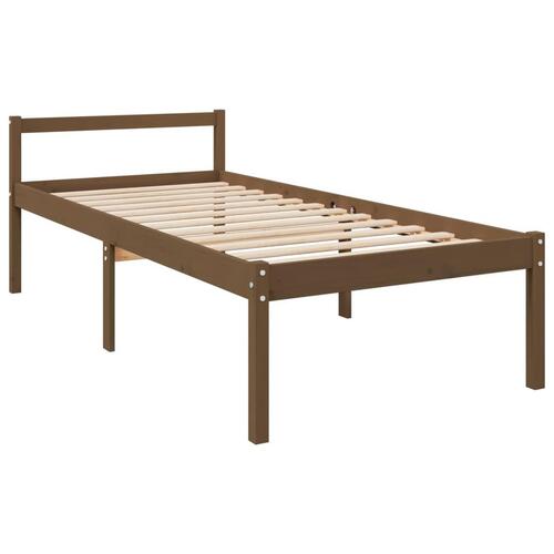 Seniorseng 100x200 cm massivt fyrretræ honningbrun
