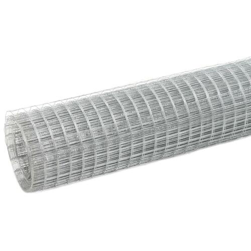 Hønsenet galvaniseret stål 10 x 1,5 m sølvfarvet