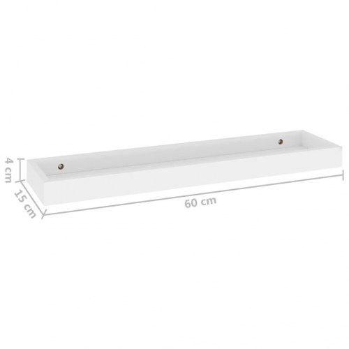 Svævehylder 4 stk. 60x15x4 cm MDF hvid