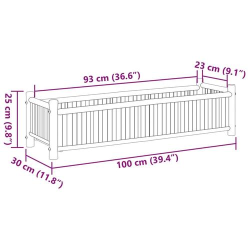 Plantekasse 100x30x25 cm bambus