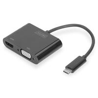 USB C til VGA/HDMI-adapter Digitus DA-70858