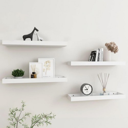 Svævehylder 4 stk. 60x15x4 cm MDF hvid