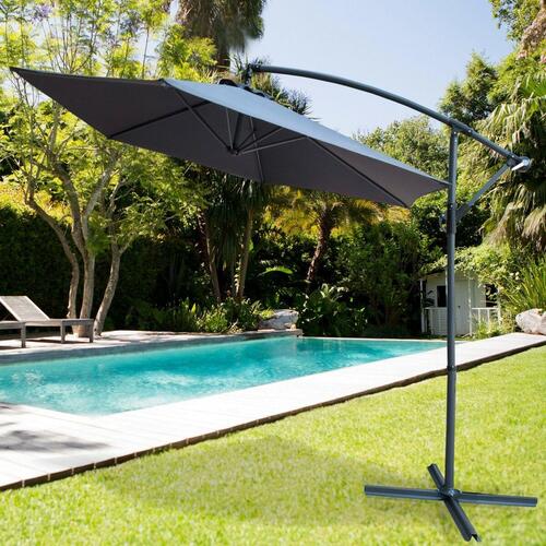 Parasol Aktive Grå 300 x 247 x 300 cm Aluminium Ø 300 cm
