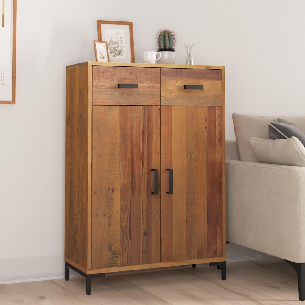Skoskab 75x40x110 cm massivt fyrretræ billede