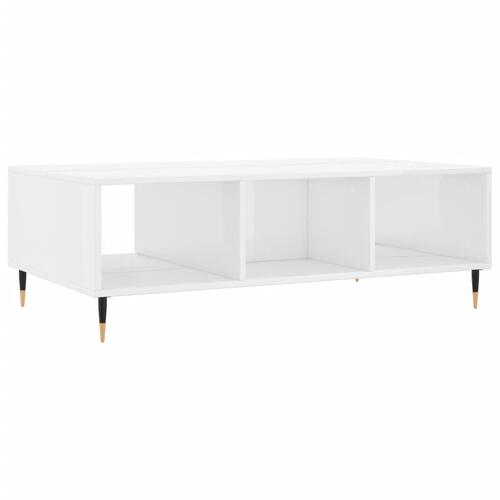 Sofabord 104x60x35 cm konstrueret træ hvid højglans