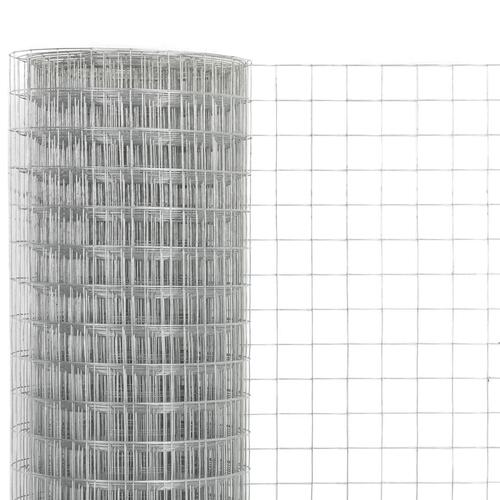 Hønsenet galvaniseret stål 10 x 1,5 m sølvfarvet